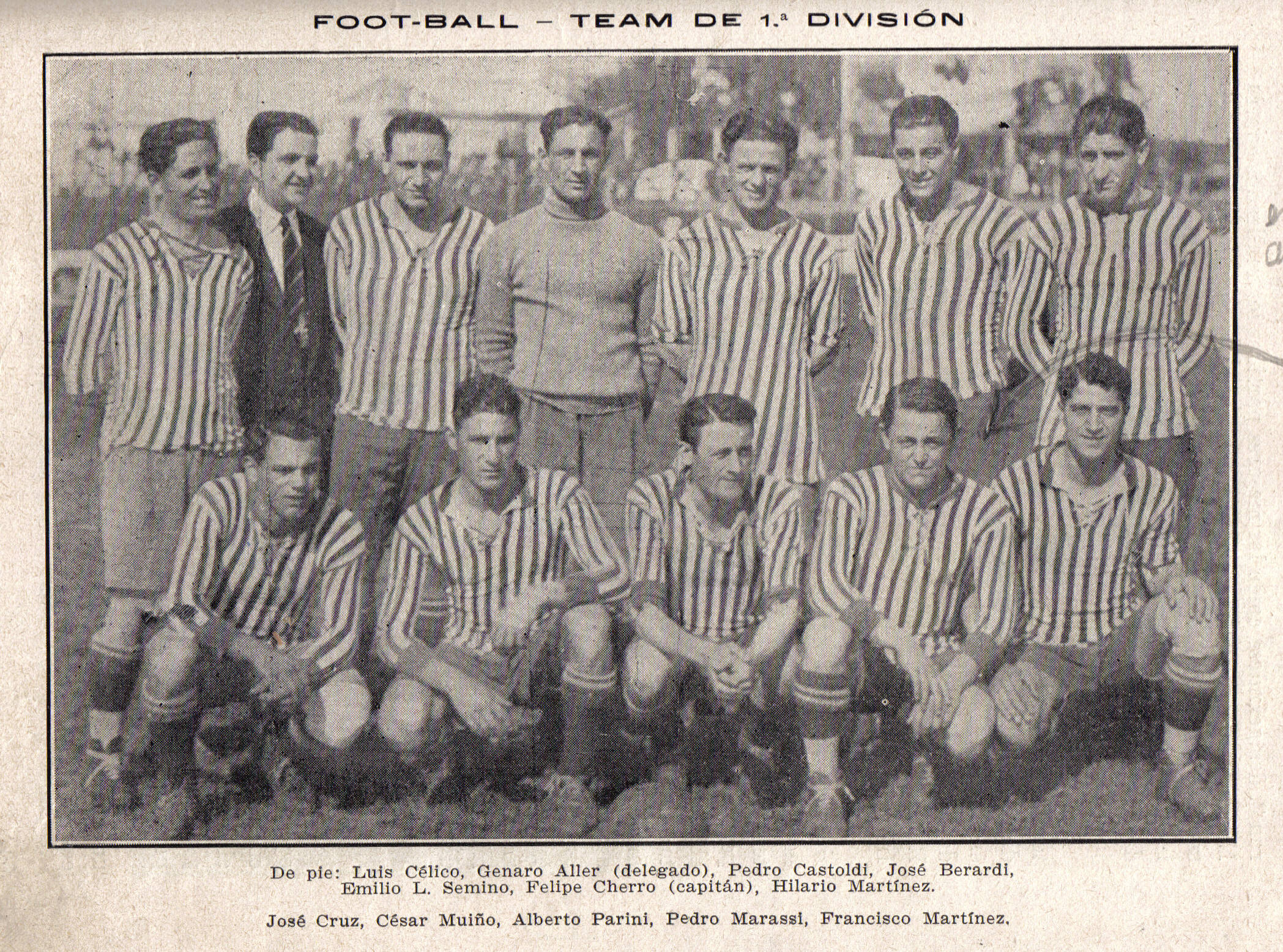 Equipo de Sportivo Barracas en la década del 20